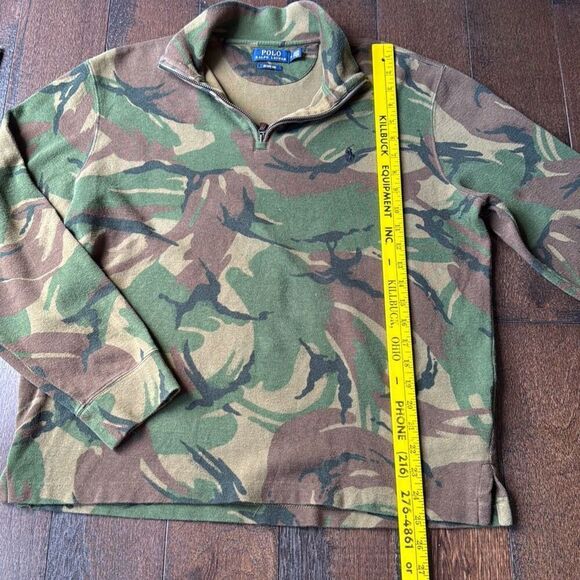 Polo Ralph Lauren men’s quarter zip sweater size medium camouflage green black b - Picture 6 of 9